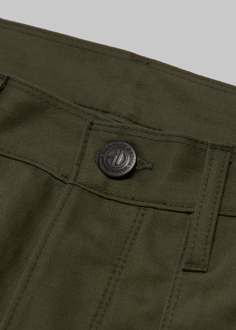 Trench Trousers - Olive Herringbone