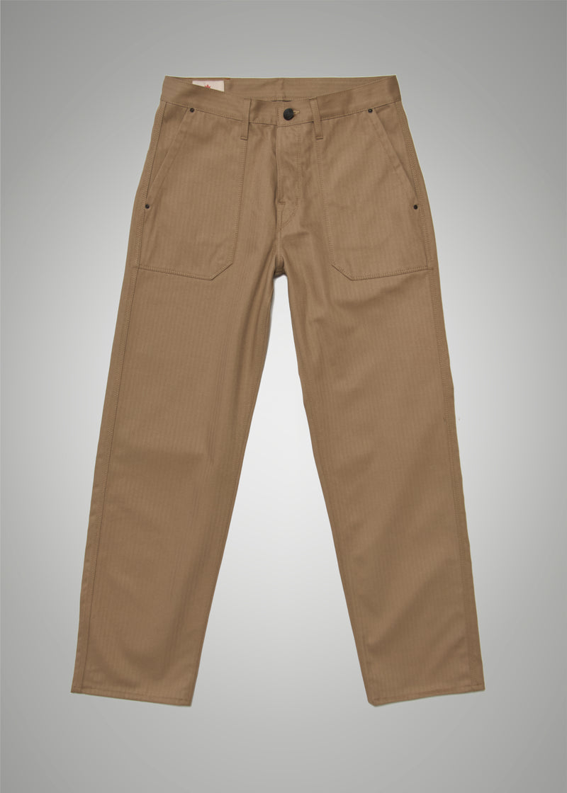 Trench Trousers - Khaki Herringbone