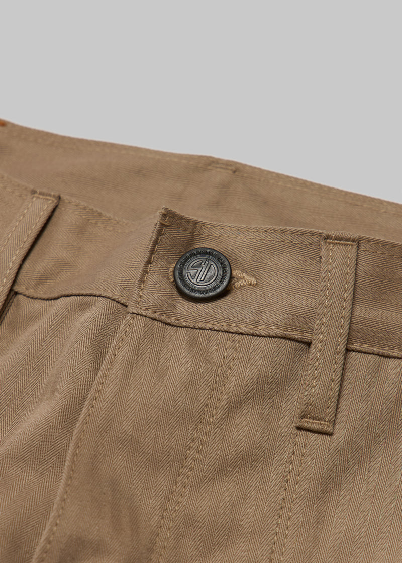 Trench Trousers - Khaki Herringbone