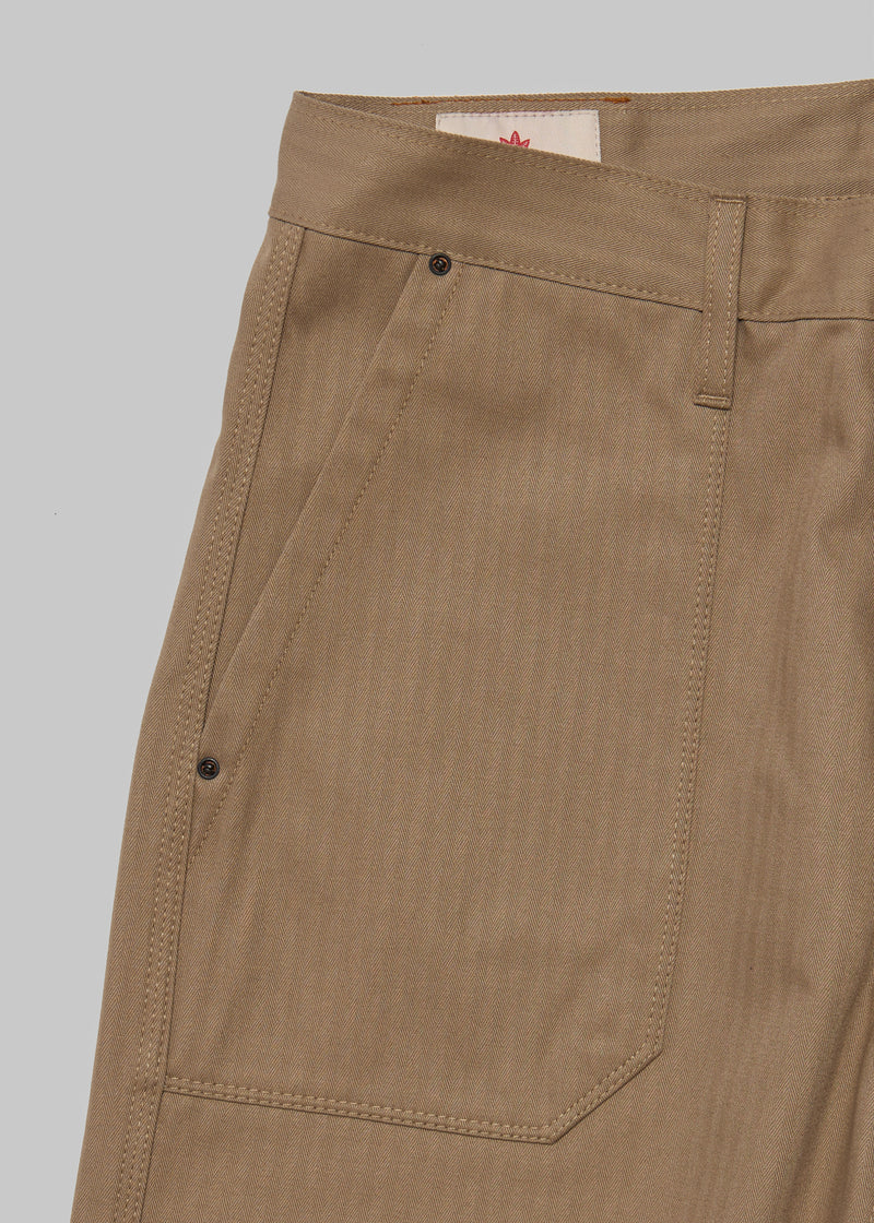 Trench Trousers - Khaki Herringbone