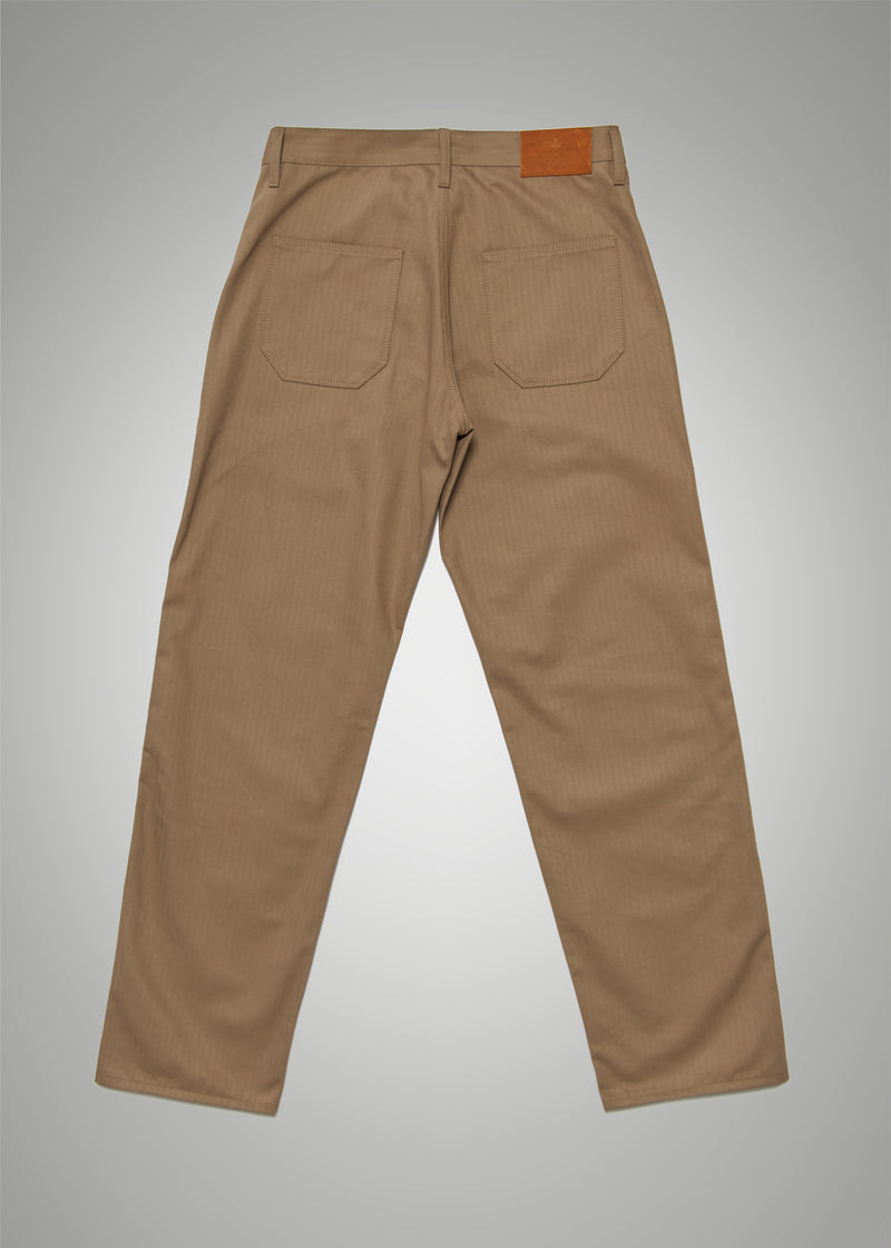 Trench Trousers - Khaki Herringbone