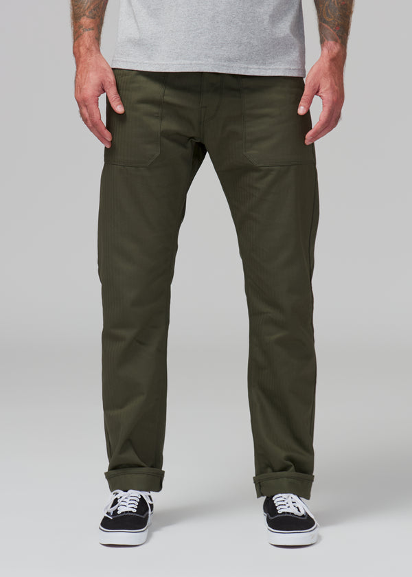 Fatigue Trousers - Olive Herringbone