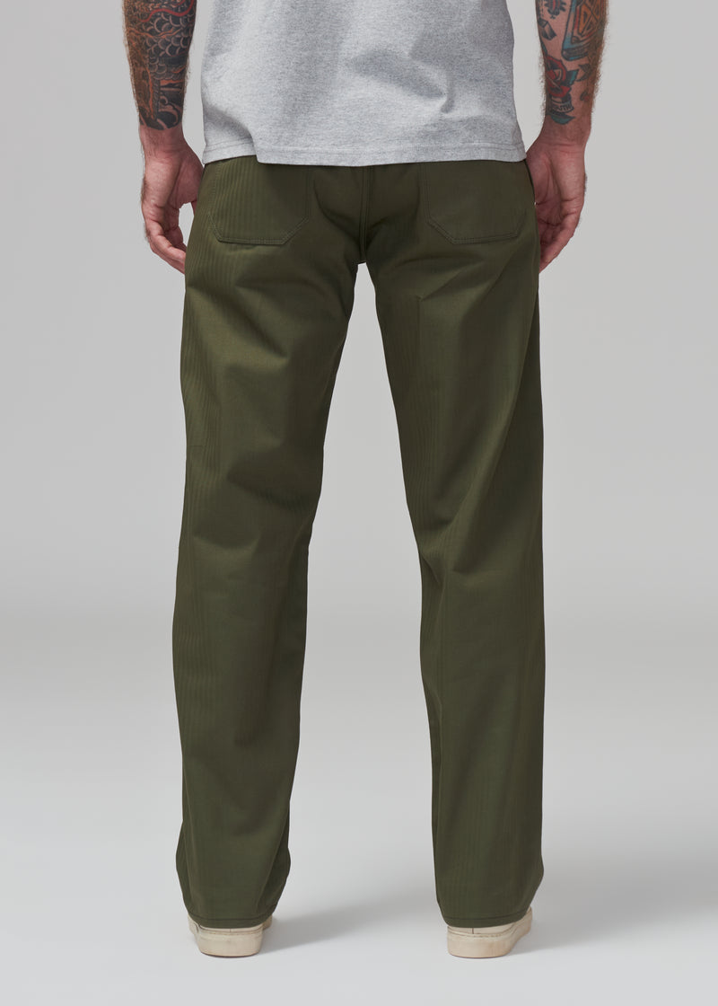 Trench Trousers - Olive Herringbone