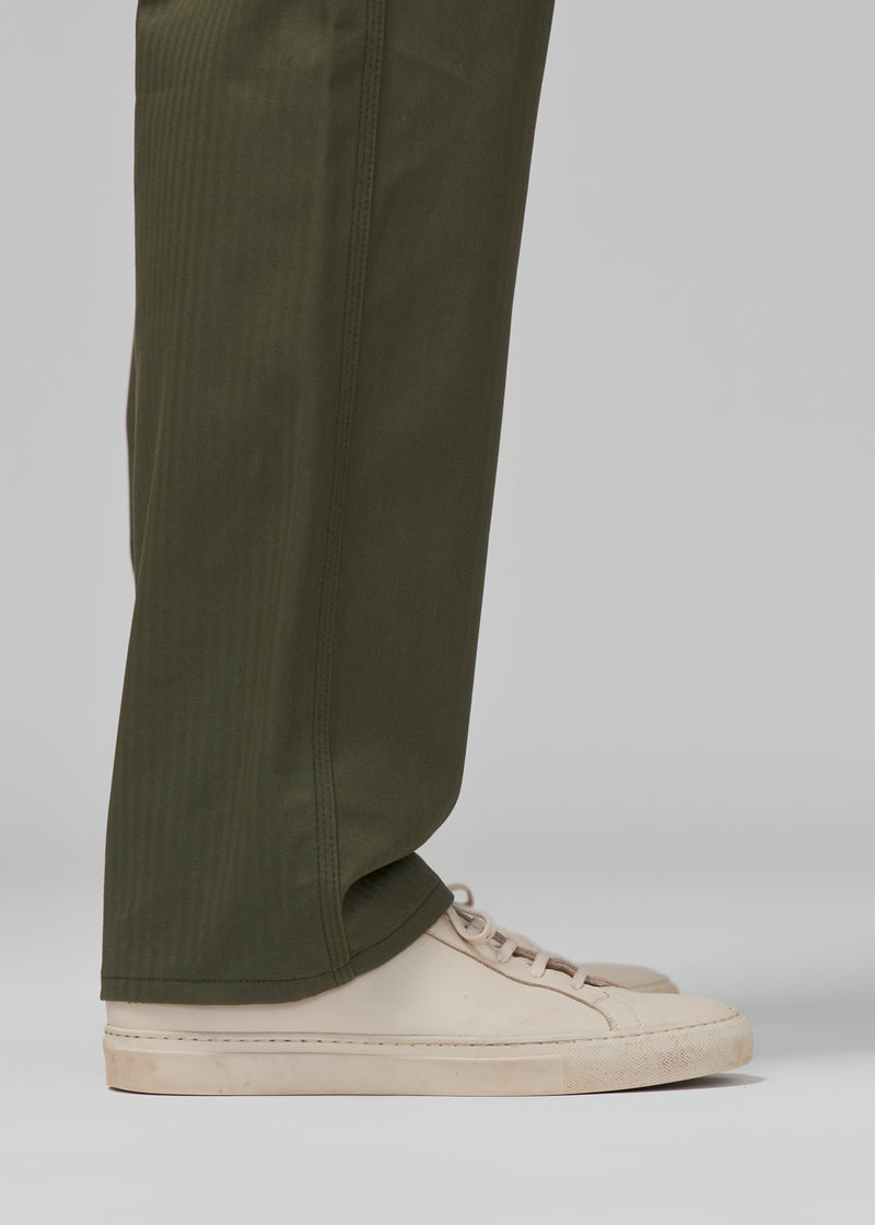 Trench Trousers - Olive Herringbone