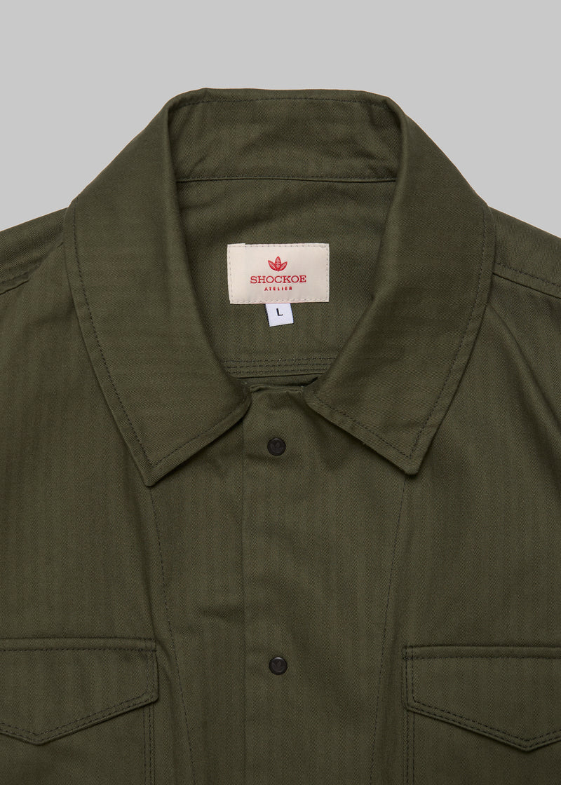 Field Jacket - Olive Herringbone