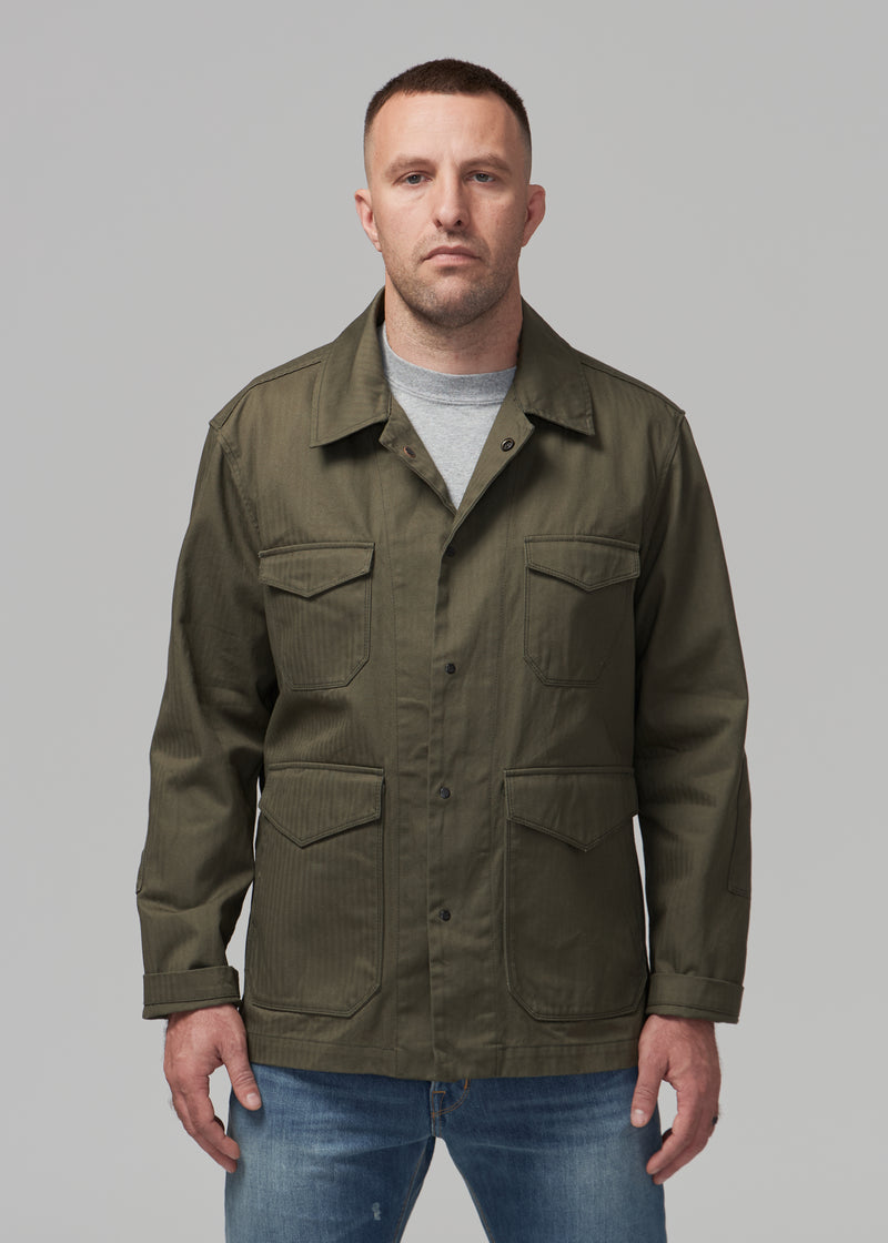 Field Jacket - Olive Herringbone