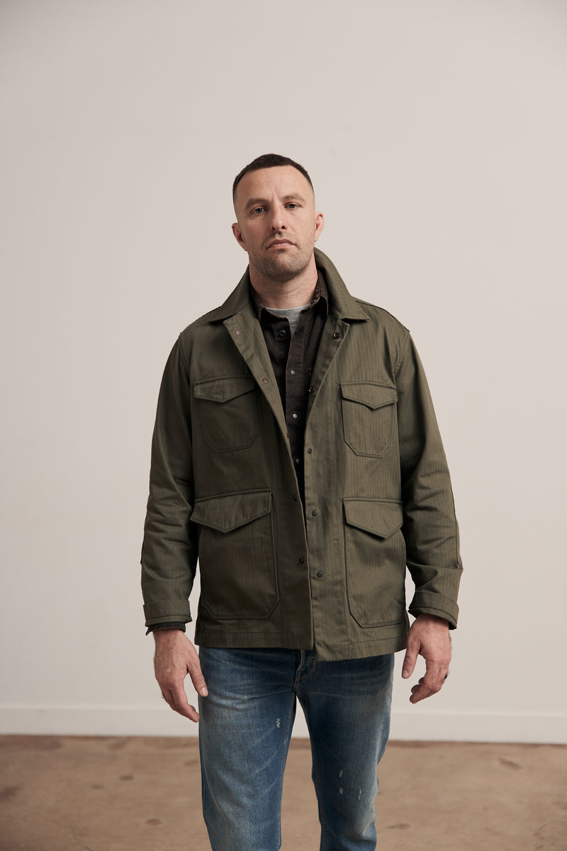 Field Jacket - Olive Herringbone