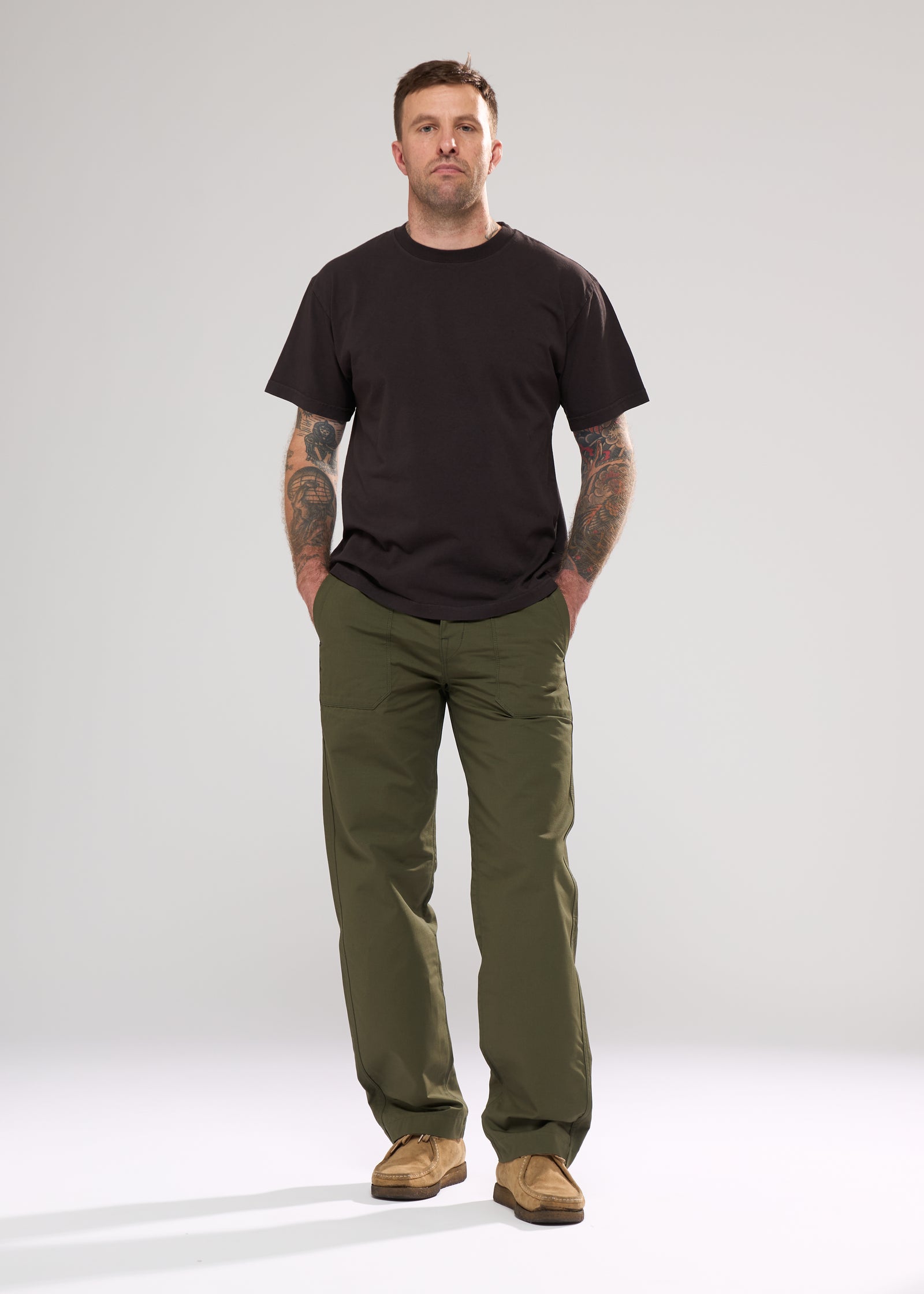 OHGA オーガ　TRENCH PANTS Shockoe Atelier Trench Trousers - Olive Ripstop